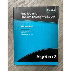 Florida Algebra 2 Practice and Problem Solving Workbook Book – New, Shelf Wear